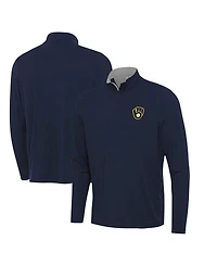 Antigua Men's Navy Milwaukee Brewers Content Quarter-Zip Top