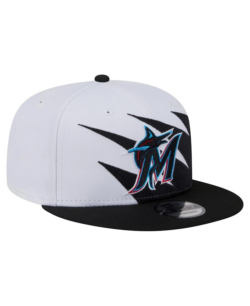 New Era Men's Black/White Miami Marlins Jagged 9FIFTY Snapback Hat