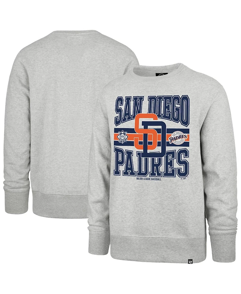 '47 Brand Men's Gray San Diego Padres Letters Headline Pullover Sweatshirt