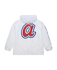 Mitchell & Ness Men's White Atlanta Braves Vintage Full-Snap Hooded Coaches Jacket
