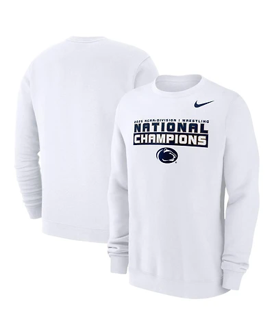 Nike Men's White Penn State Nittany Lions 2025 Ncaa Wrestling National Champions Club Fleece Pullover Sweatshirt