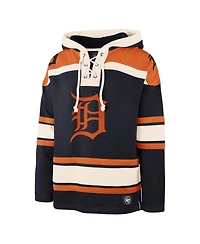 '47 Brand Men's Navy Detroit Tigers Superior Lacer Pullover Hoodie