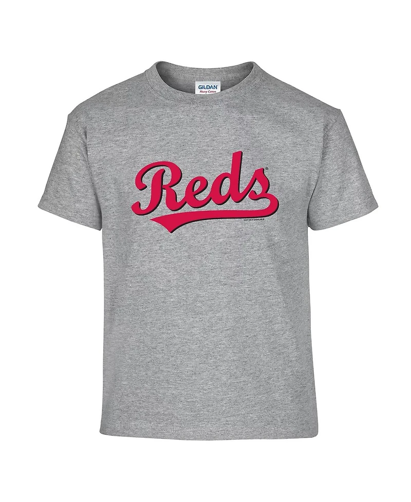 Soft as a Grape Big Boys and Girls Red/Gray Cincinnati Reds T-Shirt, Set of 2