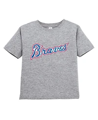 Soft as a Grape Toddler Navy/Gray Atlanta Braves Cooperstown Collection T-Shirt, Set of 2