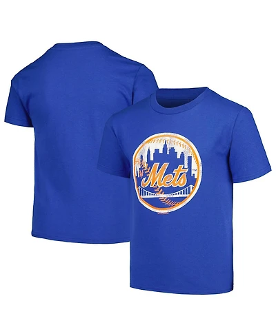 Soft as a Grape Big Boys and Girls Royal New York Mets Cooperstown Collection T-Shirt