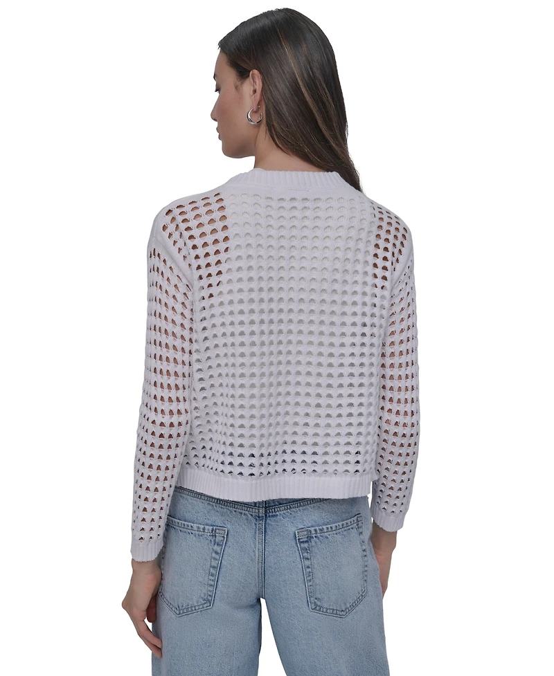 Dkny Jeans Petite Open-Stitch Cardigan