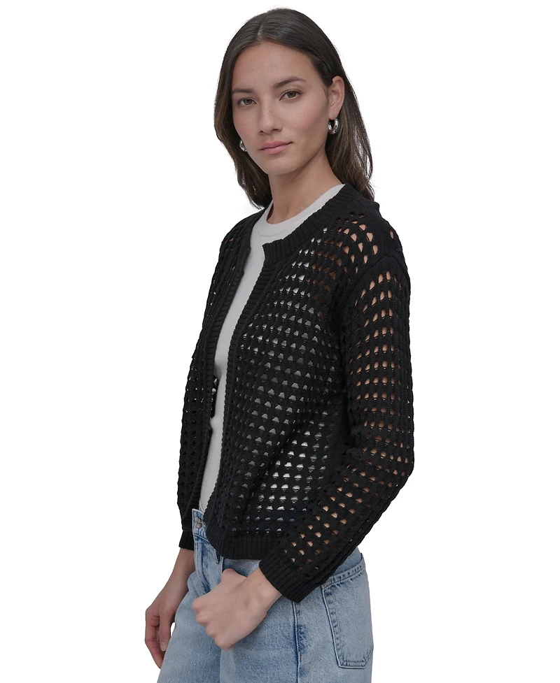 Dkny Jeans Petite Open-Stitch Cardigan