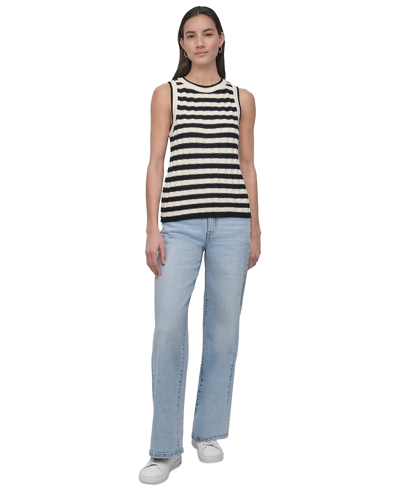 Dkny Jeans Petite Cotton Ribbed Sweater Tank Top