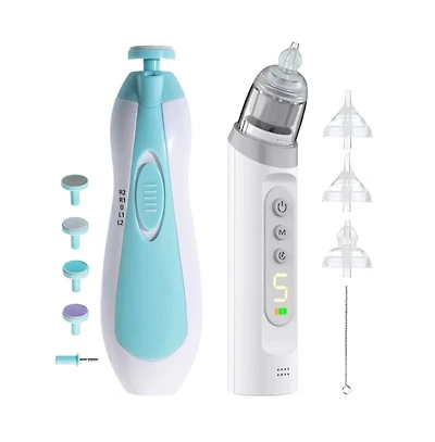 21-in-1 Baby Care Bundle: Rechargeable Nasal Aspirator & Electric Baby Nail Trimmer – Safe, Gentle, and Versatile Baby Grooming Set with Soothi