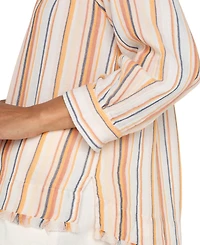 Liverpool Los Angeles Petite Cotton 3/4-Raglan Sleeve Top
