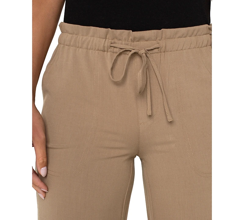 Liverpool Los Angeles Petite Cropped Pull-On Wide-Leg Pants