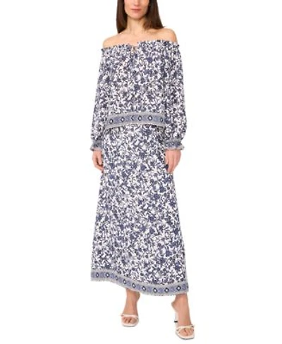 Sam Jess Womens Floral Print Off The Shoulder Top Maxi Skirt