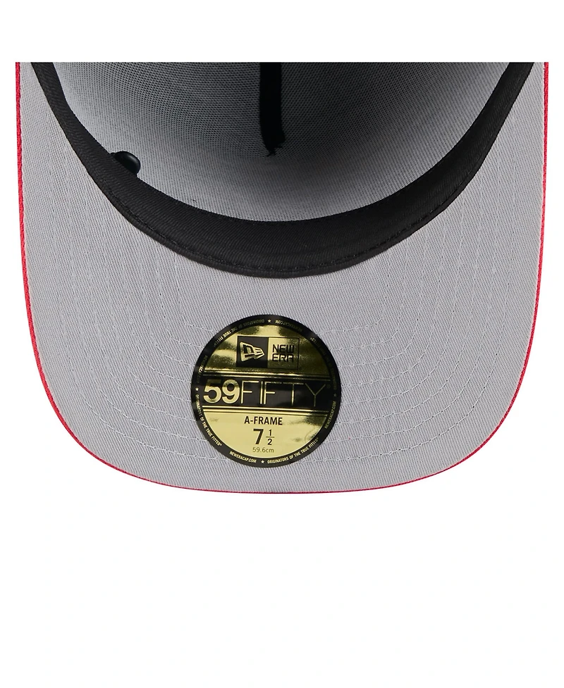 New Era Men's Black/Red Kansas City Chiefs 2025 Nfl Draft On Stage A-Frame 59FIFTY Fitted Hat