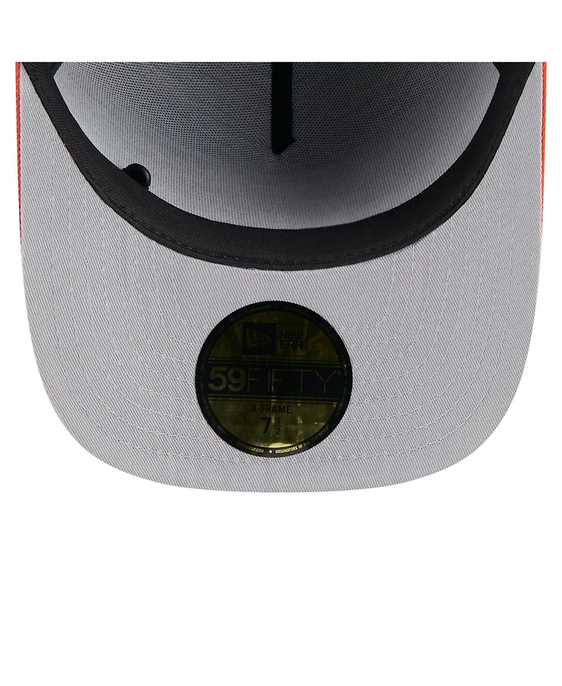 New Era Men's Black/Orange Cincinnati Bengals 2025 Nfl Draft On Stage A-Frame 59FIFTY Fitted Hat