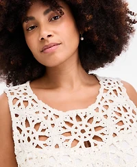 On 34th Trendy Plus Crochet Scallop-Hem Shift Dress, Exclusively at Macy's