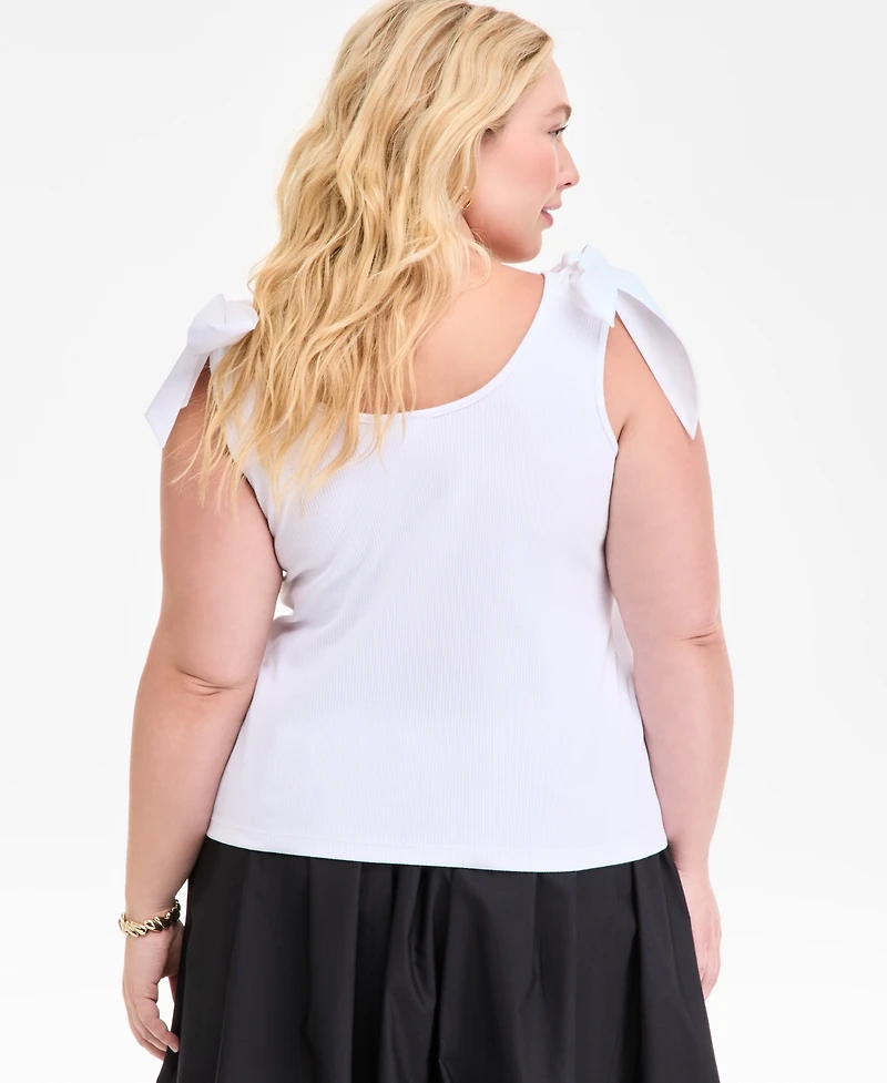 On 34th Trendy Plus Bow-Shoulder Tank Top, Exclusively at Macy's