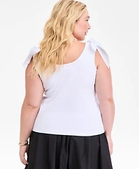 On 34th Trendy Plus Bow-Shoulder Tank Top, Exclusively at Macy's