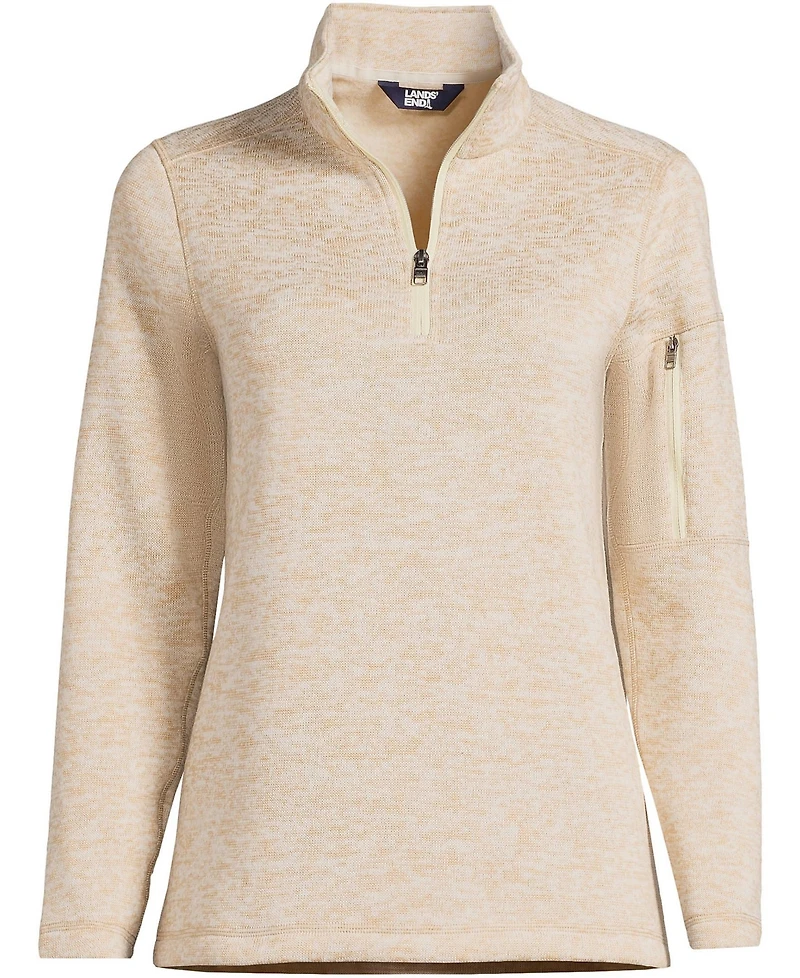Lands' End Women's Sweater Fleece Quarter Zip Pullover