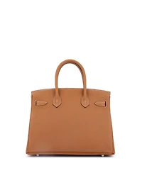 Pre-Owned Hermes Birkin 30 Handbag Brown Maurice with Palladium Hardware