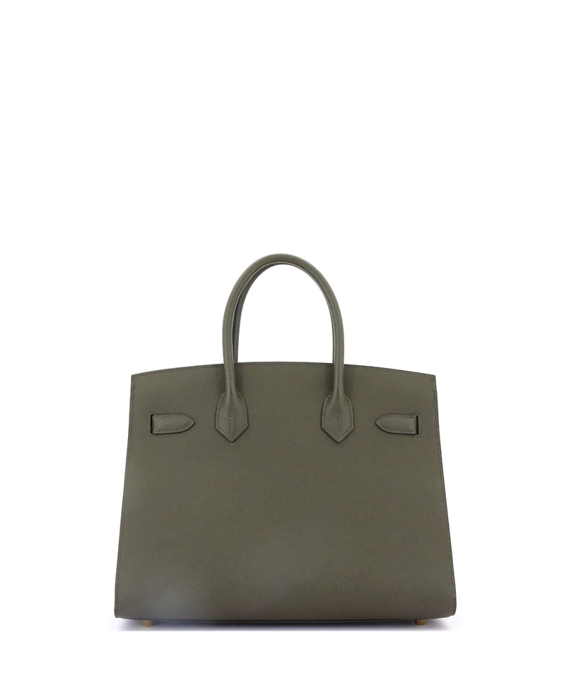 Pre-Owned Hermes Birkin 30 Handbag Green Epsom with Gold Hardware