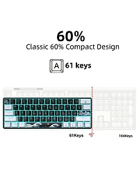 60% Mechanical Gaming Keyboard,61 Keys Blue Switches,Wired Mechanical Keyboard with Led Backlit,Compact Ergonomic Keyboard (Black)