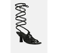 Womens Beroe Braided Handcrafted Lace Up Sandal