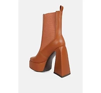 Frosty High Platform Block Heel Chelsea Boot Women