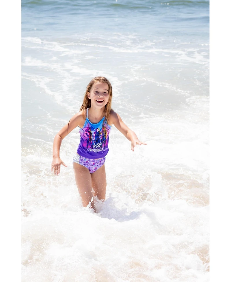 Descendants Girls Uma Evie Mal Tankini Top and Bikini Bottom Swim Set to