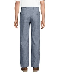 Lands' End Men's Linen Cotton Pleated Relaxed Pants
