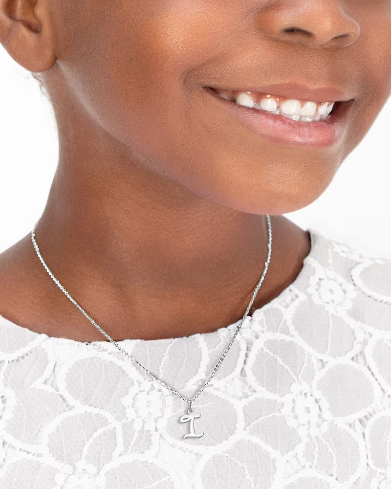 Tiny Blessings Girls Children's Sterling Silver Initial 12-14" Necklace