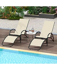 2-in-1 Outdoor Rocking Chair with 4-Position Adjustable Backrest for Patio Porch Poolside