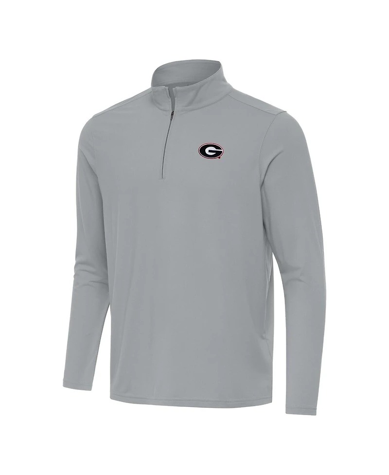 Antigua Men's Gray Georgia Bulldogs Intent Quarter-Zip Top