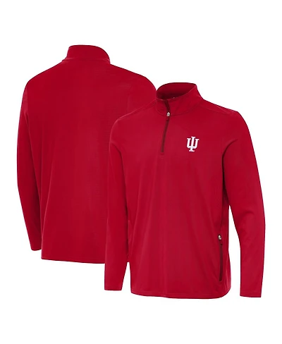 Antigua Men's Crimson Indiana Hoosiers Perilous Quarter-Zip Pullover Top