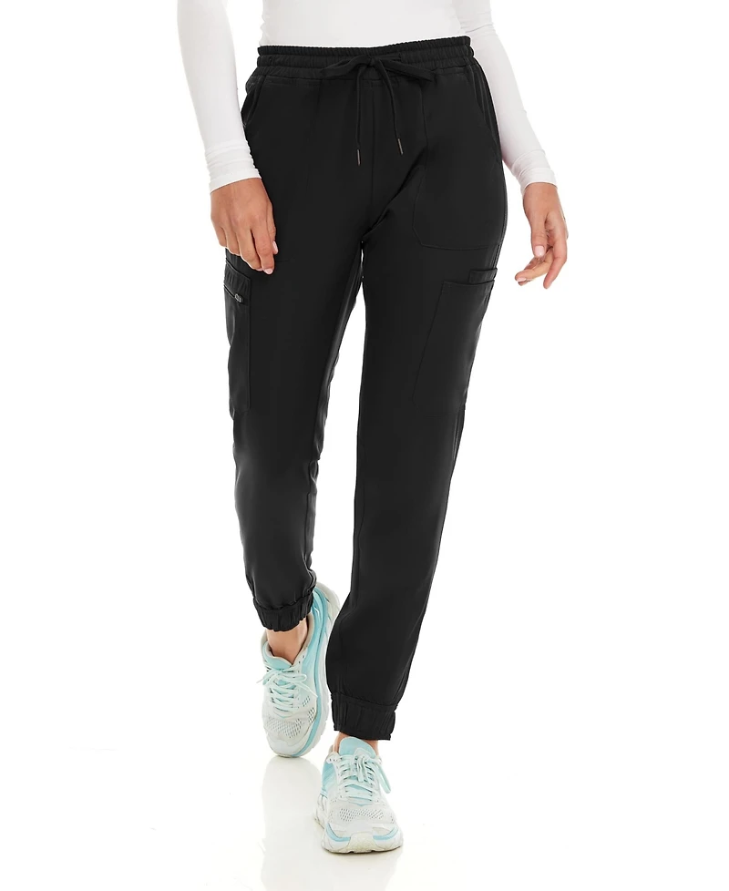 Medichic Women's Seven Pocket Cargo Scrub Pants Joggers with 4-Way Stretch