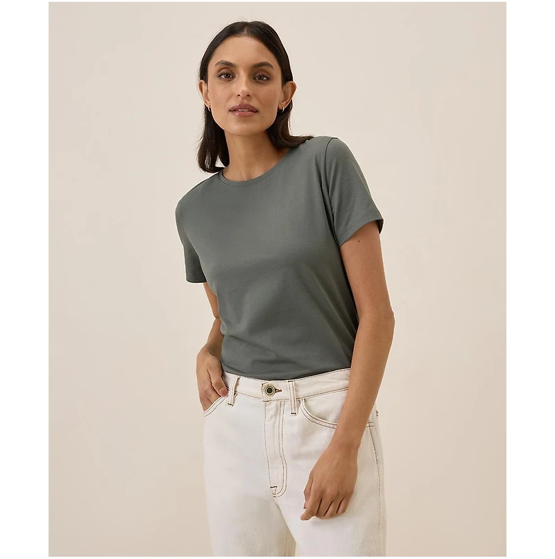 Pact Women's Organic Cotton Luxe Stretch Jersey Tee
