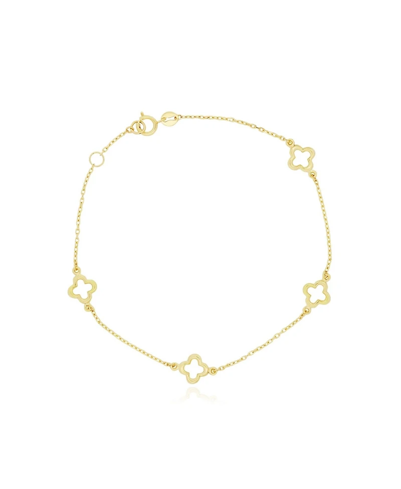 The Lovery Mini Gold Open Clover Bracelet 14K Gold