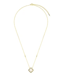 Unwritten Cubic Zirconia and Mother of Pearl Clover Necklace Set