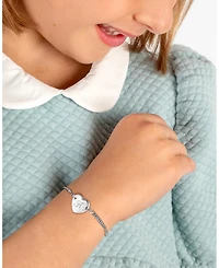 Tiny Blessings Little Girls Children's Sterling Silver Lovely Heart Id Bracelet & Engraved Initial 6"