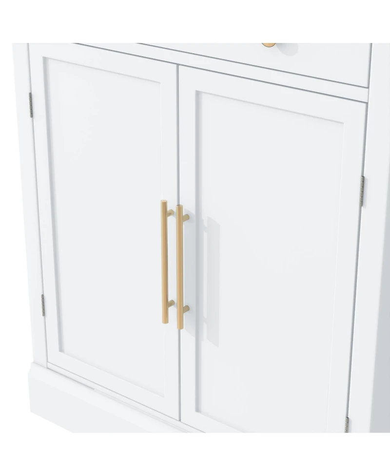 Streamdale Freestanding Kitchen Pantry, Buffet Cabinet with Drawer, 2 Adjustable Shelves