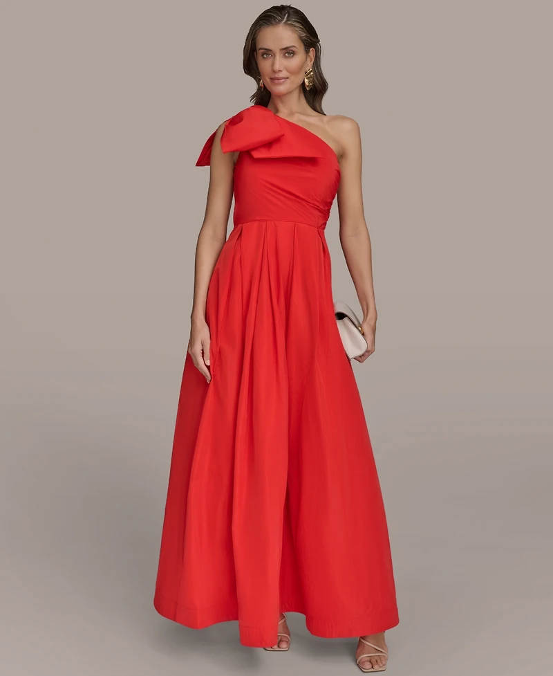 Donna Karan New York Women's Bow-Trim One-Shoulder Ball Gown