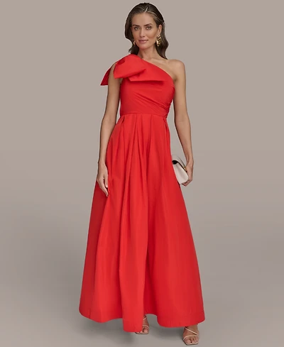 Donna Karan New York Women's Bow-Trim One-Shoulder Ball Gown