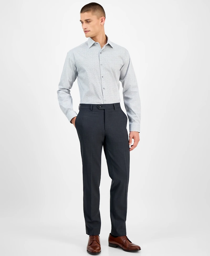 Alfani Men's Regular-Fit 4-Way Stretch Micro-Dot Dress Shirt, Created for Macy's