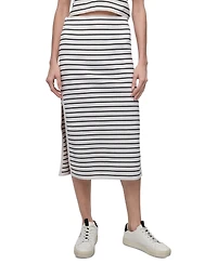 Dkny Jeans Women's Striped Midi-Length Pencil Skirt - IVK