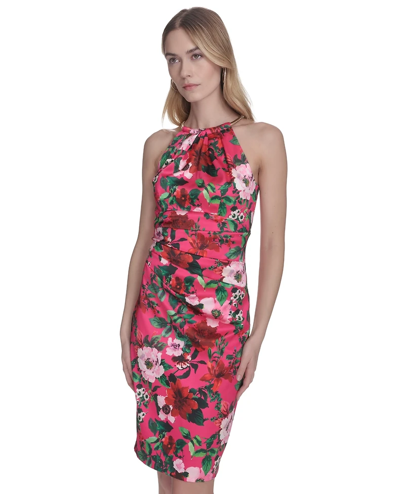 Eliza J Women's Printed Side-Pleat Sleeveless Sheath Dress