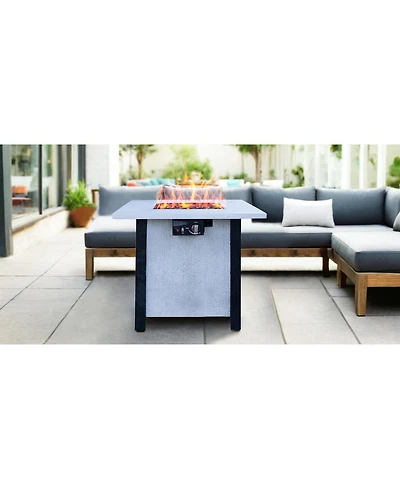 Streamdale 25" Outdoor Propane Fire Pit Table 50,000 Btu with Charcoal Grain Design
