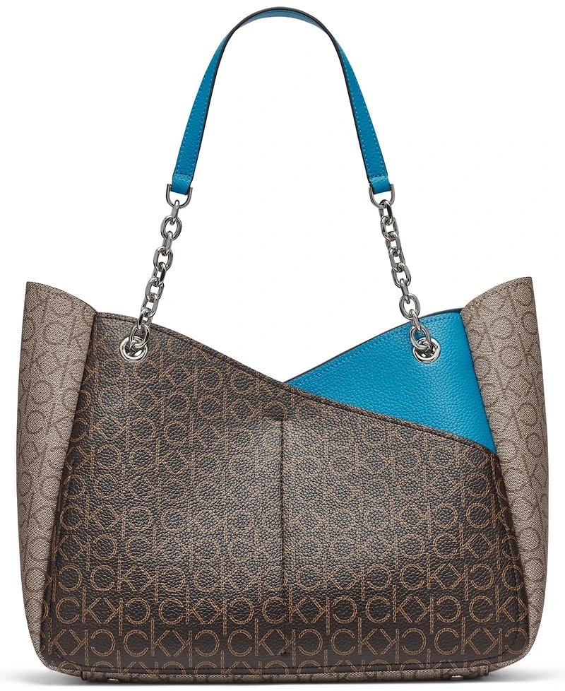 Calvin Klein Zoe Signature Chain Tote Bag