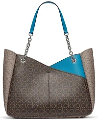 Calvin Klein Zoe Signature Chain Tote Bag