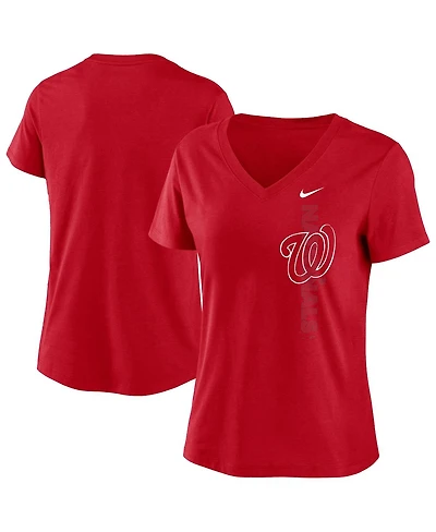 Nike Women's Red Washington Nationals Local Team Tri-Blend V-Neck T-Shirt