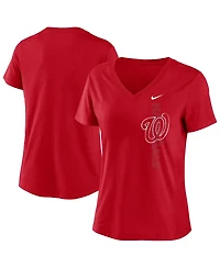 Nike Women's Red Washington Nationals Local Team Tri-Blend V-Neck T-Shirt