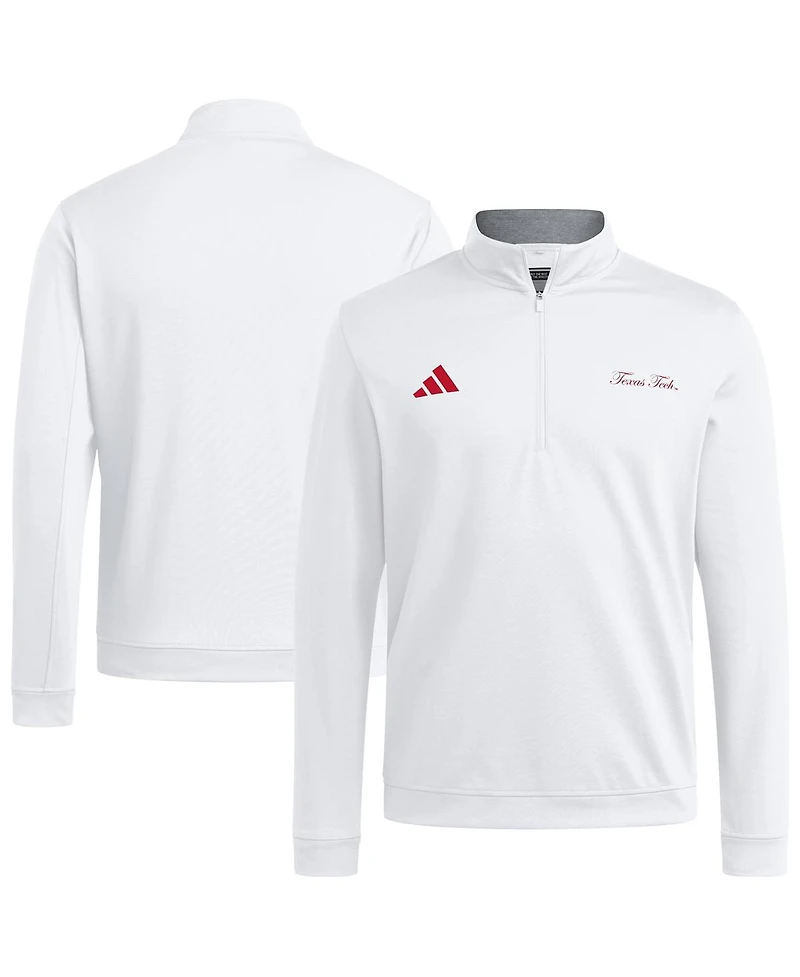 Adidas Men's White Texas Tech Red Raiders Elevated Quarter-Zip Jacket